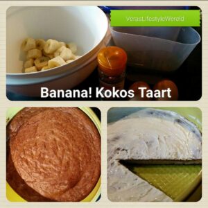Recept Suikerarme Banaan Kokos Taart, geschikt binnen koolhydraatarm dieet