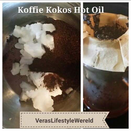 DIY recept hot oil | Kokosolie en koffie haarmasker
