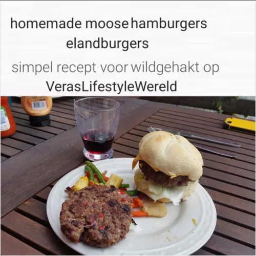Homemade moose hamburgers - huisgemaakte elandburgers, een simpel recept voor wildgehakt
