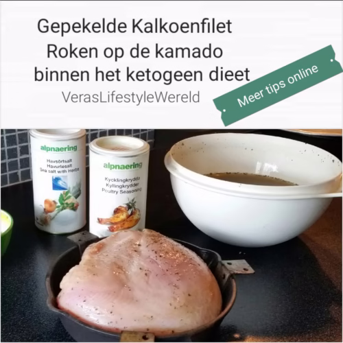 Recept gepekelde kalkoenfilet - Roken op de kamado binnen het ketogeen dieet