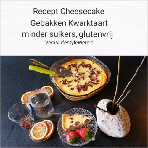 Recept cheesecake - Gebakken kwarktaart minder suikers glutenvrij