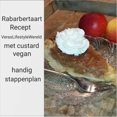 Rabarbertaart met custard - vegan en romig