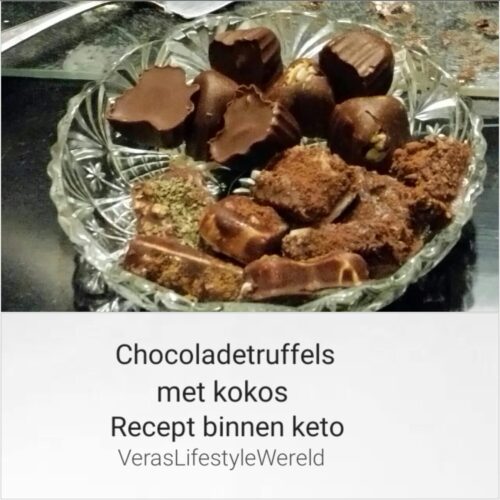 Recept keto chocoladetruffels met kokos en geen suiker toegevoegd