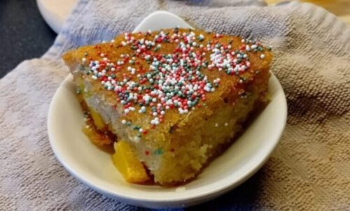 Surinaamse bojo met mango | Vegan en glutenvrij recept cassave cake