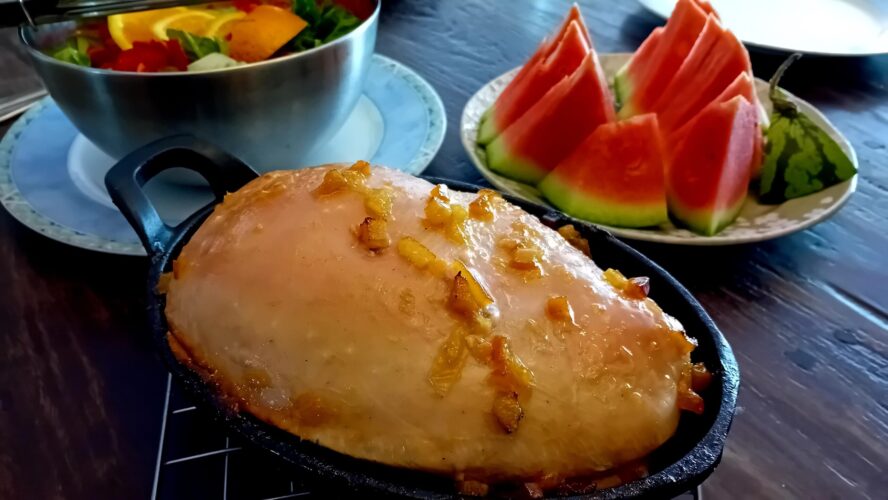 Recept gepekelde kalkoenfilet met sinaasappelmarmelade gerookt in de kamado