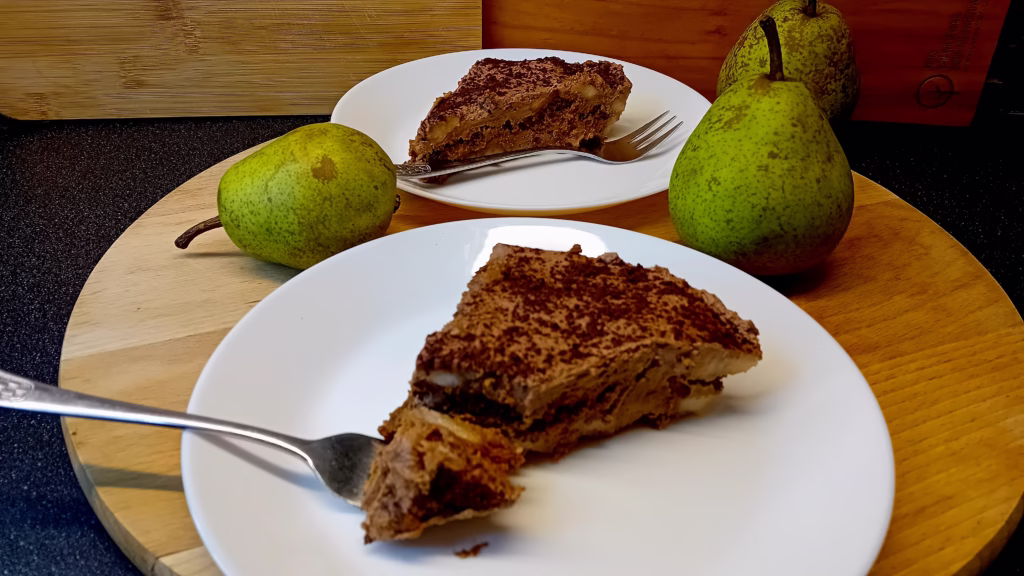 Chocoladeroomtaart met peren | No bake cake recept | Koelkasttaart