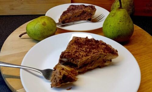 Chocoladeroomtaart met peren | No bake cake recept | Koelkasttaart
