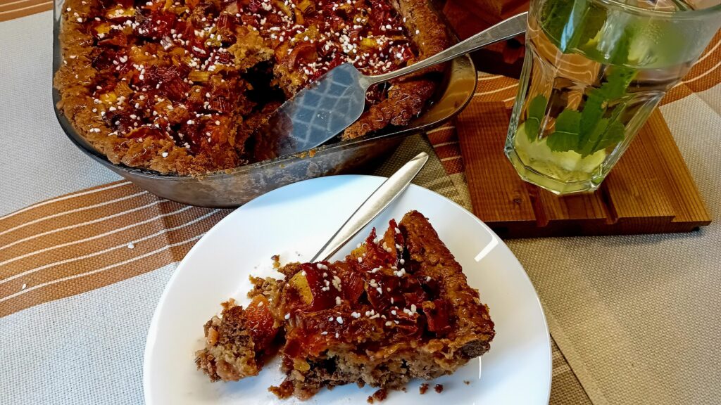 rabarbertaart met nectarines | vegan twist | fusion food recept