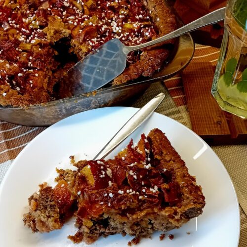 rabarbertaart met nectarines | vegan twist | fusion food recept