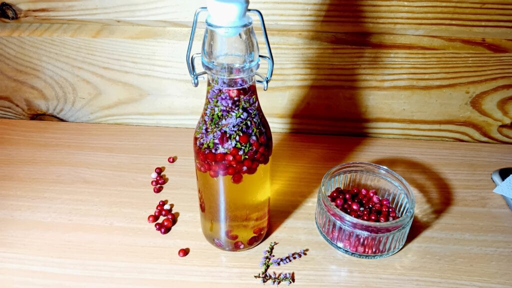 Zelf fruitazijn maken met vossenbessen en heide | Wildplukken in Zweden | Vegan recept